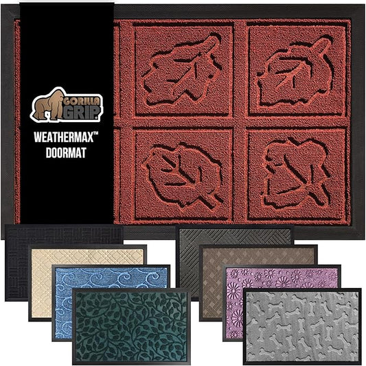 GORILLA GRIP 100% Waterproof All-Season WeatherMax Doormat, US Designed Natural by GorillaGrip