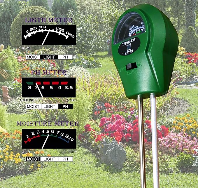 3-in-1 Soil Tester. Soil pH Meter + Moisture Meter +Light Tool - Image 3