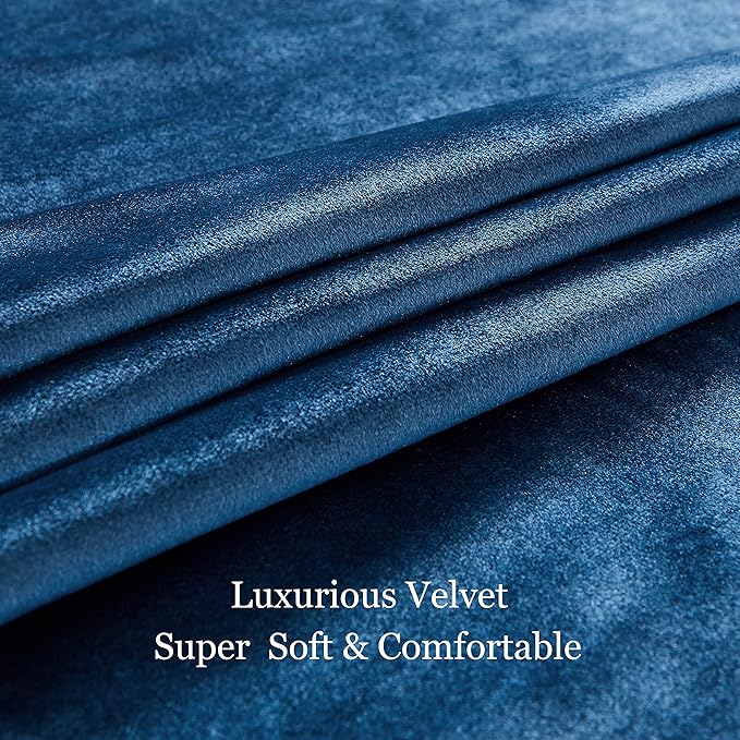 Luxury Navy Blue Velvet Curtains: 108 inches Dark Blue Elegant Living Room - Image 5