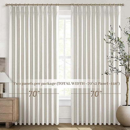 Lush Decor Wide Curtains for Windows 120 to 140 Blackout Linen 108 Inches Long - Image 5
