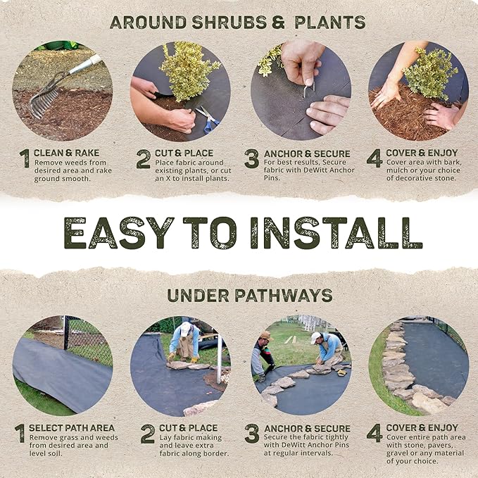 Dewitt Sunbelt Weed Barrier Fabric 3.2 oz, 6 x 300 Feet – Heavy-Duty Ground - Image 5