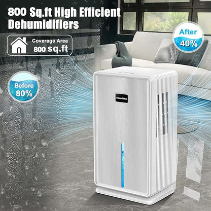 Dehumidifiers for Home, Upgraded 101OZ Dehumidifier, Quiet Dehumidifier for - Image 2