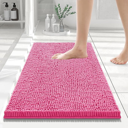 Smiry Luxury Chenille Bathroom Rugs 24x16, Extra Soft and Absorbent Shaggy Bath by Smiry
