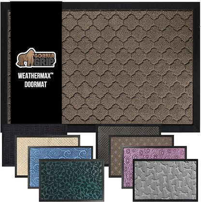 GORILLA GRIP 100% Waterproof All-Season WeatherMax Doormat, US Designed Natural by GorillaGrip