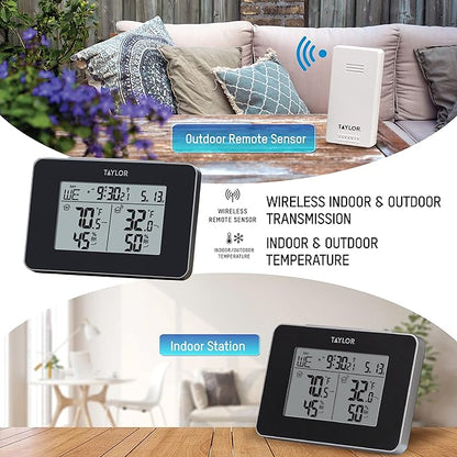 Taylor Wireless Digital Indoor Outdoor Thermometer and Hygrometer, Weather - Image 3