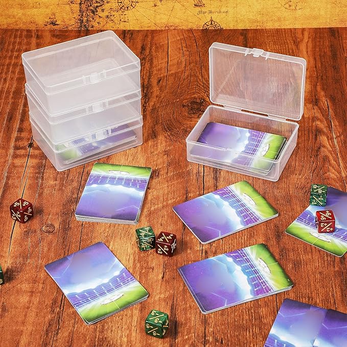 Vicenpal 60 Pcs Playing Card Boxes Clear Plastic Deck Cases Trading Card - Image 4
