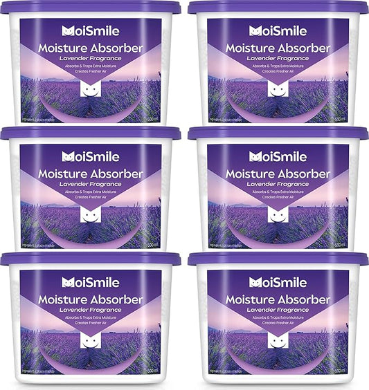 Moisture Absorbers 6 Packs, 10.8OZ Lavender Vanilla Efficient Humidity Absorber by MoistureAbsorbers