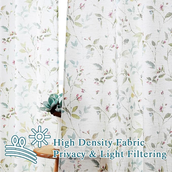 Chyhomenyc Roman Linen Blend Curtains 90 Inch Length 2 Panels Set, Light - Image 5
