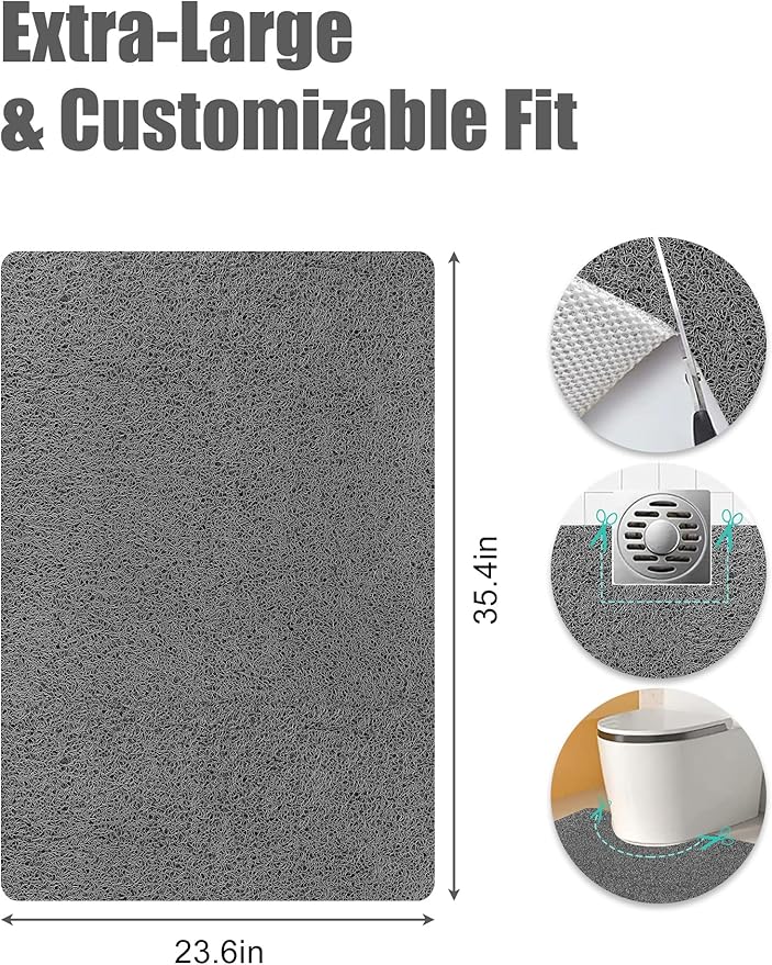 Large Shower Mat, Yonala 23.6 x 35.4 Inch Non Slip Shower Mats - Image 2