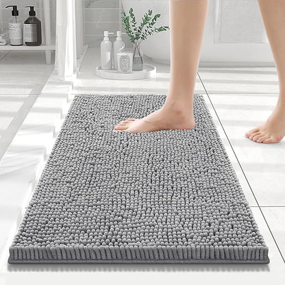 Smiry Luxury Chenille Bathroom Rugs 24x16, Extra Soft and Absorbent Shaggy Bath by Smiry