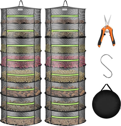 VIVOSUN 2-Pack 8-Layer Mesh Drying Rack Hanging Design by VIVOSUN