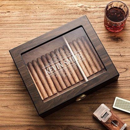 Woodronic Monogrammed Cigar Humidor, Custom Cigar Case - Image 7