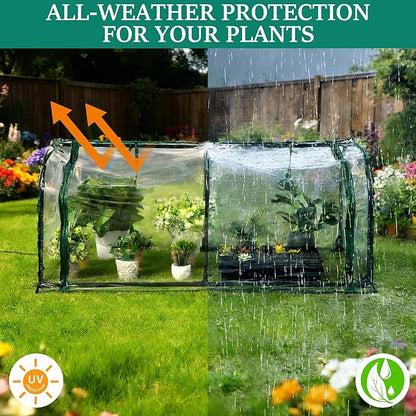 Meonum Mini Greenhouse with Grow Light, 51.18 "L x 25.59" W x 21.65" H Portable - Image 5