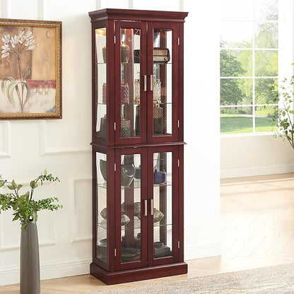 Lighted Wooden Display Curio Cabinet, Cabinet - Image 9