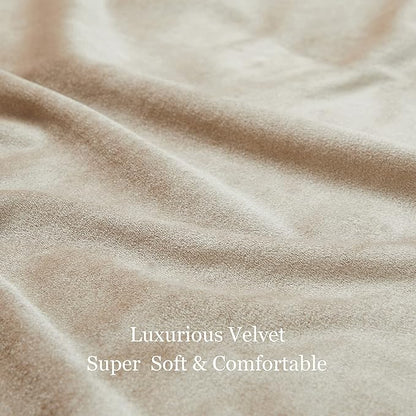 Champagne Velvet Curtains 84 inch: Beige Luxury Elegant Living Room Curtain - Image 7