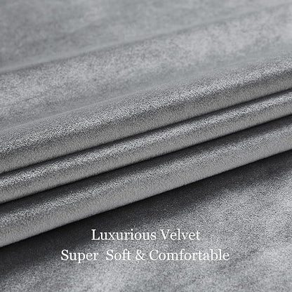 Luxury Dark Grey Decorative Velvet Curtains 102 inches Elegant Living Room - Image 6