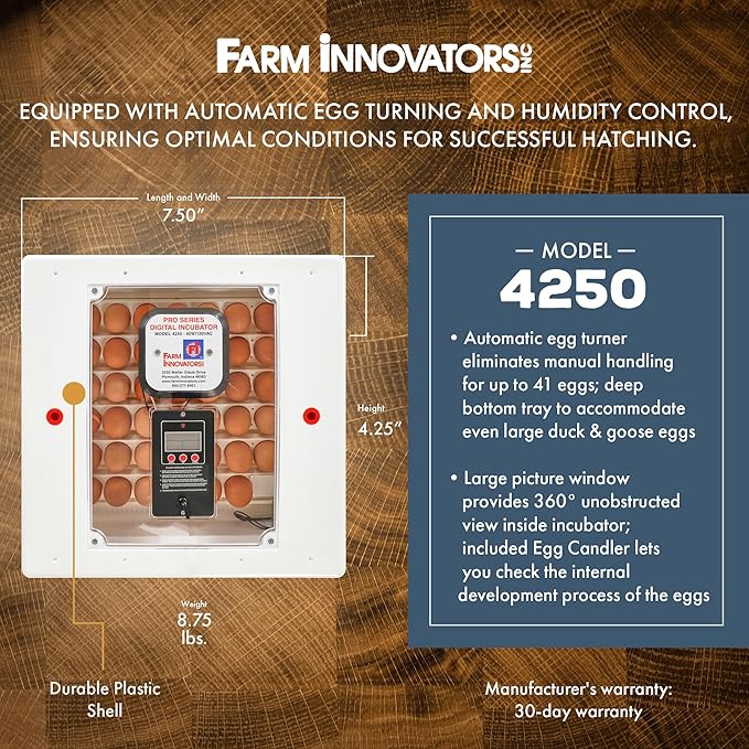 Farm Innovators 41 Egg Digital Circulated Air Incubator w/Auto Turning & - Image 2