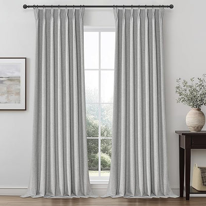 Grey Black Out Curtains 92 Inch Long by QJMYDECO