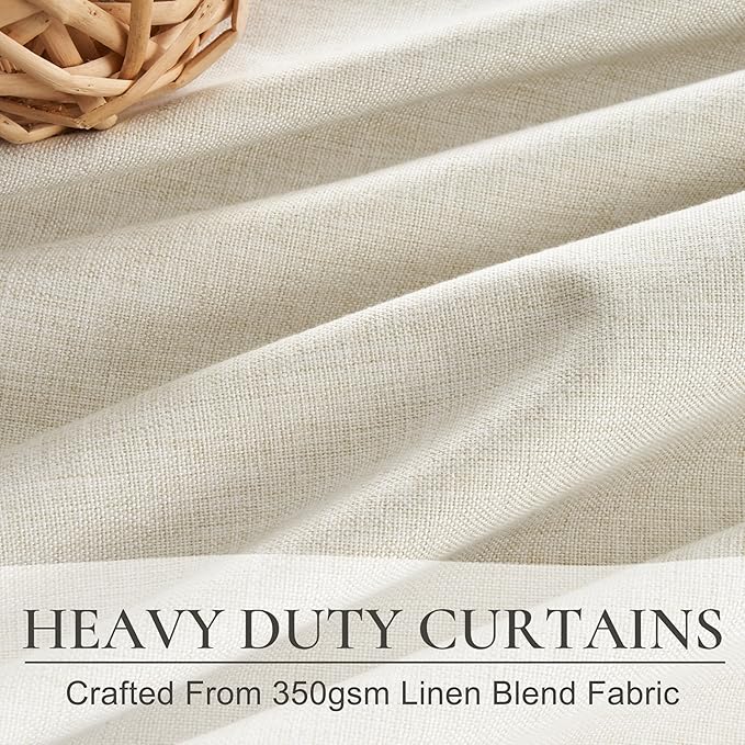 Cute Blackout Curtains 60 Inches Extra Wide Linen 96 Inch Length - Image 4