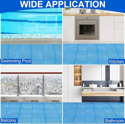MYFAMIREA Modular Interlocking Cushion 12 Pack 11.8" x 11.8" Rubber Floor Tiles - Image 7