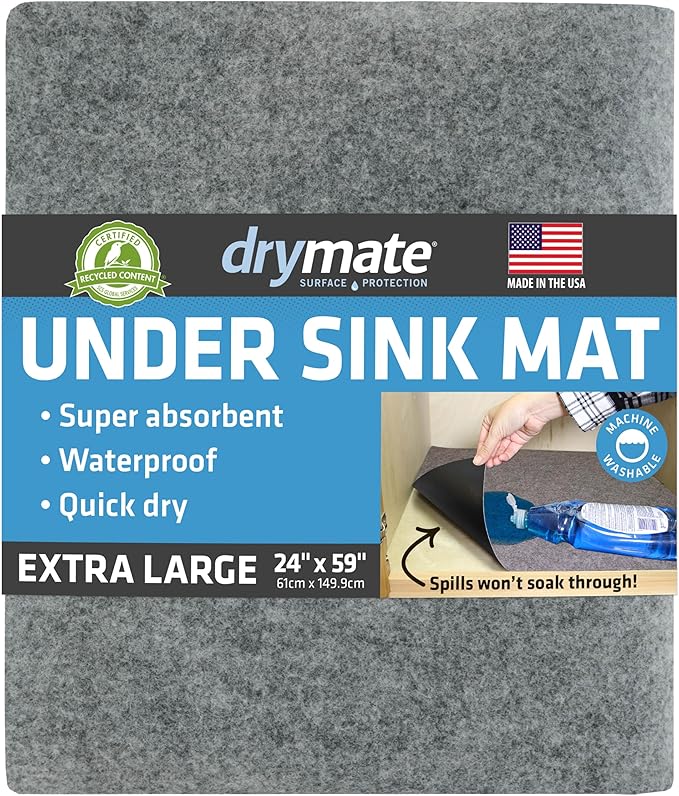 Drymate Premium XL Under Sink Mat, Waterproof Cabinet Protection Mats by Drymate