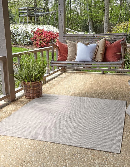 Unique Loom Collection Casual Transitional Solid Heathered Indoor/Outdoor - Image 3