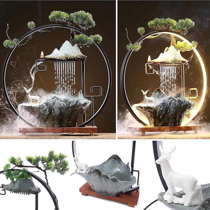 17In Water Fountains Indoor Tabletop Water Fall Humidifier - Image 5
