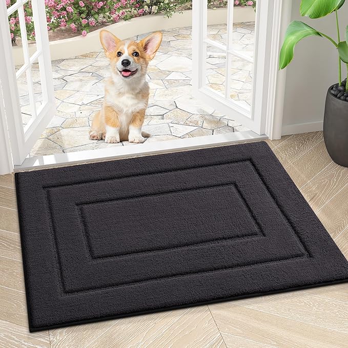 Smiry Dog Door Mat for Muddy Paws, Absorbs Moisture and Dirt, Low-Profile by Smiry