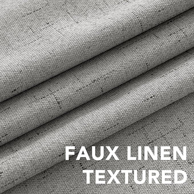 H.VERSAILTEX Linen Blackout Curtains 84 Inches Long, 100% Absolutely Blackout - Image 4