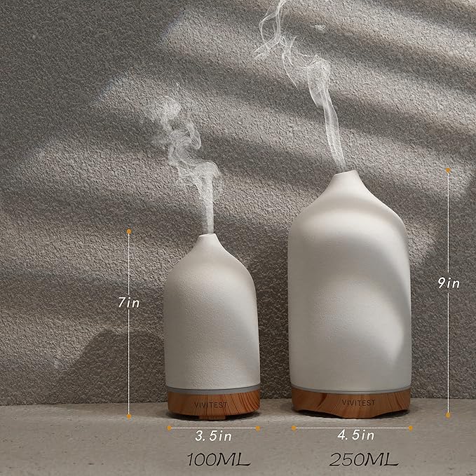 VIVITEST 200ML Ceramic Essential Oil Diffuser, Stone Essential Oil Diffuser - Image 3