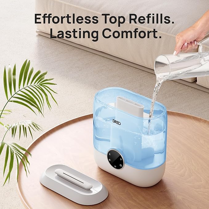 DREO 6L Top Fill Humidifiers for Bedroom, 60H Runtime 28 dB Quiet Supersized - Image 7