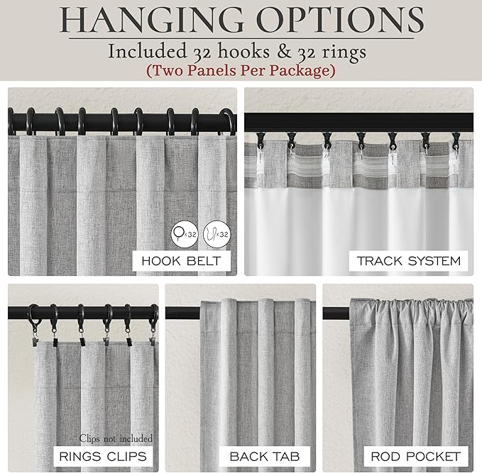 Grey Short Length Blackout Curtains - Image 3