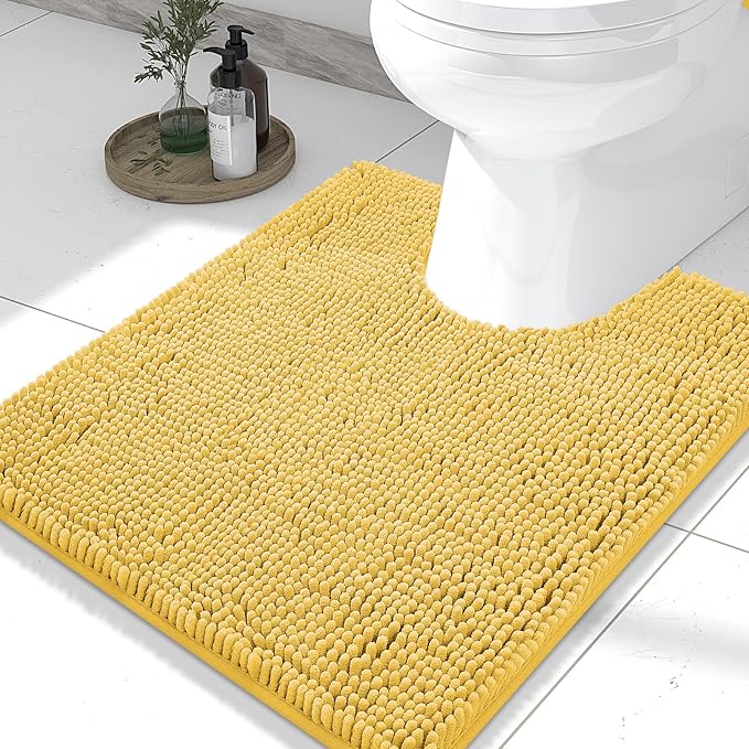 Smiry Luxury Chenille Toilet Rugs U-Shaped 24x20, Soft Absorbent Non-Slip by Smiry