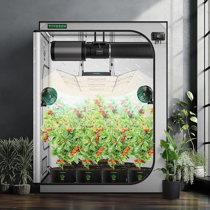VIVOSUN G558 5x5 Pro Grow Tent 60"x60"x80", Plant Greenhouse Tent 2000D Mylar - Image 8