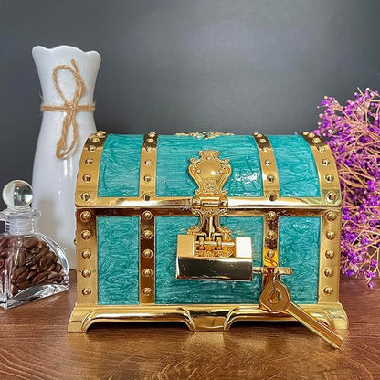 Large Double-layer Retro Metal Jewelry Chest, Pirate-style Lion Head Relief - Image 2