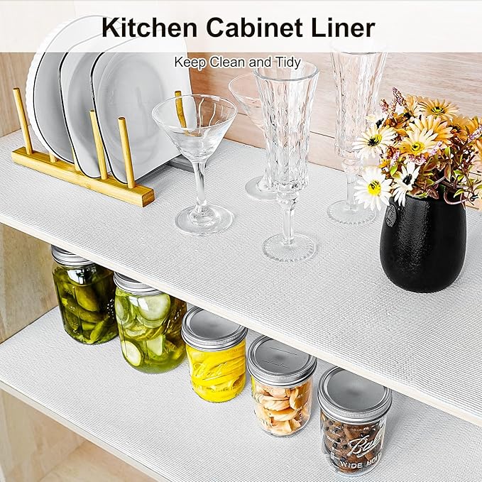 Drawer and Shelf Liner for Kitchen Cabinet, Non-Adhesive Cabinet Liners 18in x - Image 5