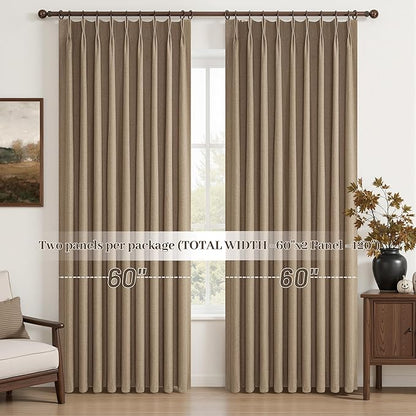 Curtains 60 Inch Length Wide Pinch Pleated Black Out Curtain 84 Inch Long - Image 8