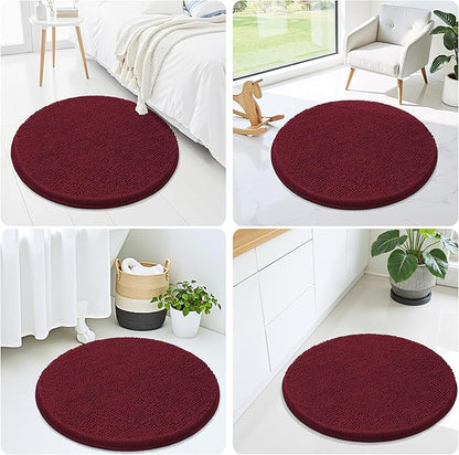 Smiry Luxury Chenille Round 24x24, Extra Soft and Absorbent Shaggy Bathroom Mat - Image 7
