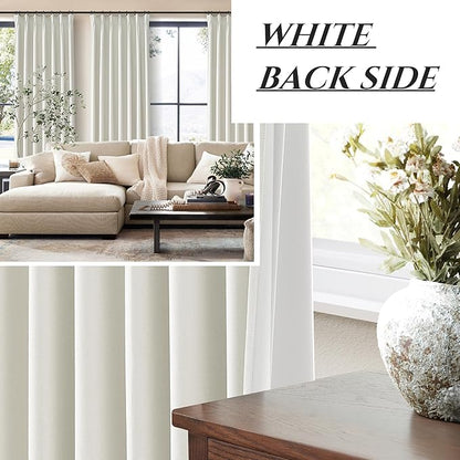 Tall Curtains for Living Room 108 Inches Long, Linen Pinch Pleated 100% - Image 6