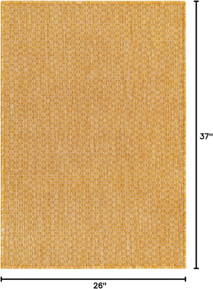 Unique Loom Collection Casual Transitional Solid Heathered Indoor/Outdoor - Image 2