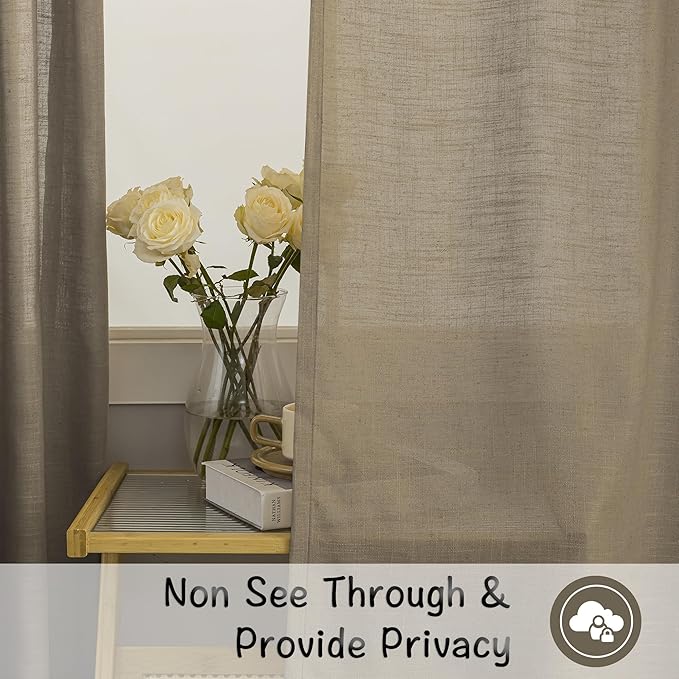 Burlap Linen 144 Inch Length Curtains - Image 4