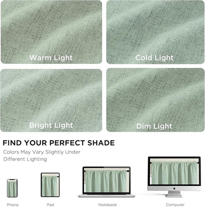 CUCRAF Linen 100% Blackout Curtains 90 Inch Length 2 Panels Set, Back Tab and - Image 4