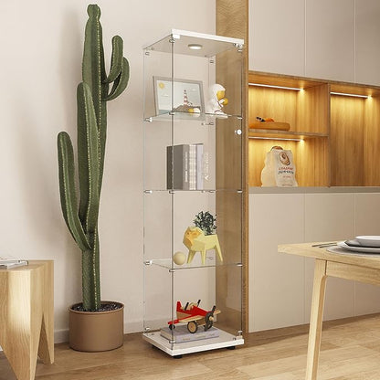 Yoluckea 4 Tiers Glass Display Cabinet by Yoluckea