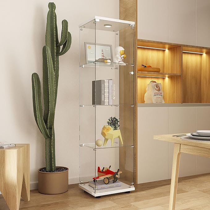 Yoluckea 4-Tier Glass Display Cabinet - Image 5