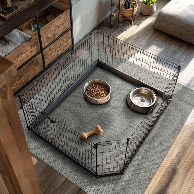 Mohawk Home Pet Play Pen Moisture Barrier Mat Utility Solid Gray 4' X 6' Other by MohawkHome