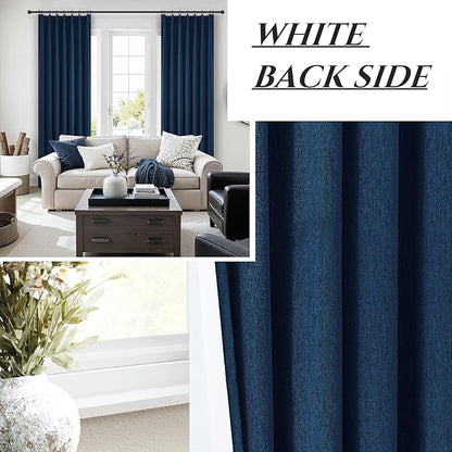 Navy Blue Blackout Curtains 90 Inch Length - Image 7