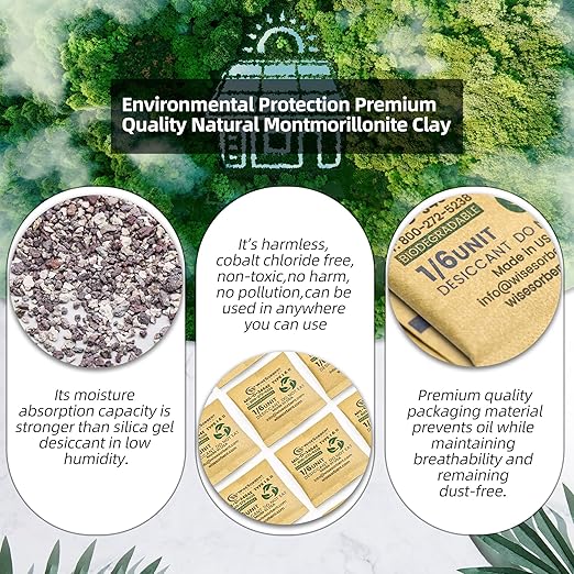6G x 60 Pack Kraft Clay Desiccants Packs, Food Safe Bentonite Clay Desiccant - Image 3
