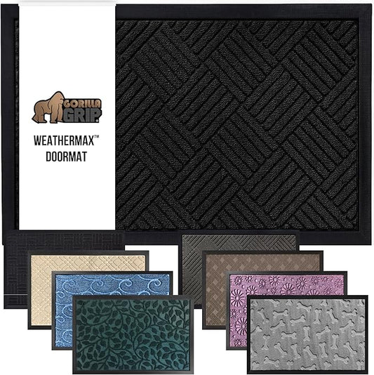 GORILLA GRIP 100% Waterproof All-Season WeatherMax Doormat US Designed Natural by GorillaGrip