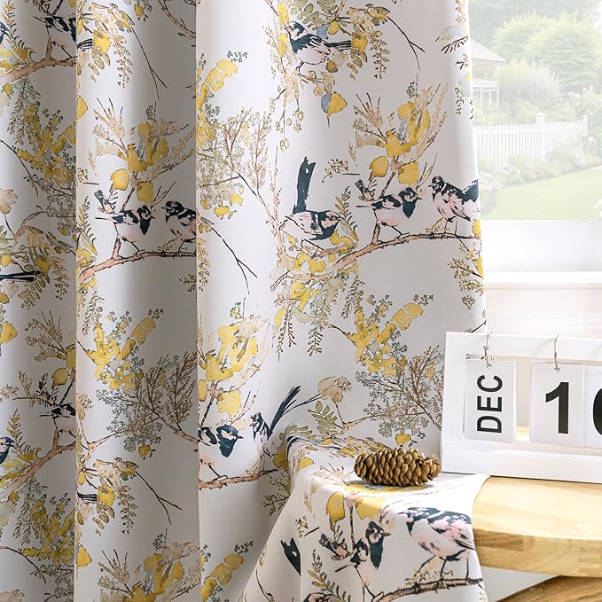 H.VERSAILTEX Floral 100% Blackout Curtains 63 inch Length 2 Panels Vintage - Image 8