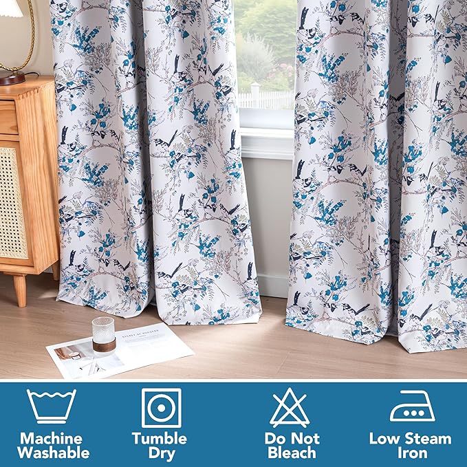 H.VERSAILTEX Floral 100% Blackout Curtains 84 inch Length 2 Panels Vintage - Image 6